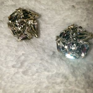 Vintage silver tone clip ons